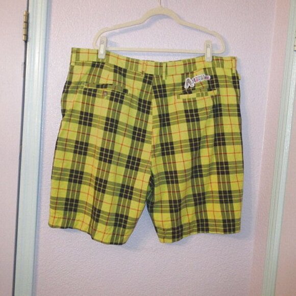 Royal & Awesome Golf Shorts Mens Size 44 Stretch Plaid Loud MacLeod Preppy 10" - Picture 7 of 10